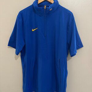 Nike Football Coaches Lightweight 1/4 Zip Hooded SS Jacket Blue FJ9548-496 Men M